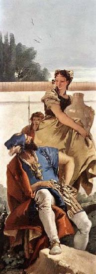 Giovanni Battista Tiepolo A Seated Man and a Girl with a Pitcher France oil painting art